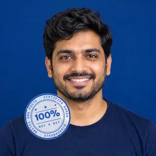 Certified human profile picture ring, Blue ink look