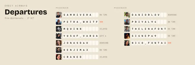 Departures X header, Paper look