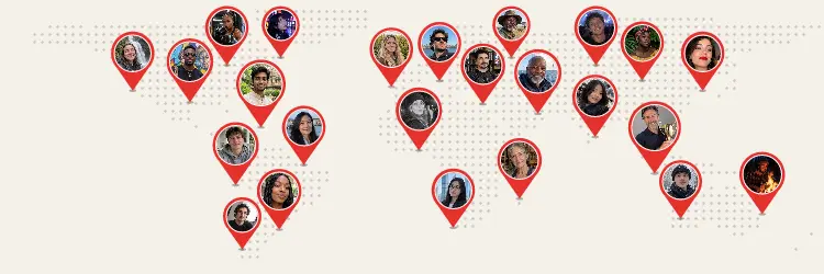 Map pins X header, Paper look