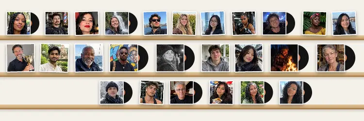 Record shelf X header, Paper look