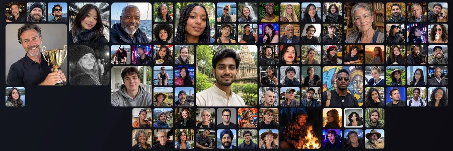 Mosaic header, From their photos